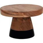 Serve Natural Acacia Round Cake Stand with Black Boarder 200x140mm