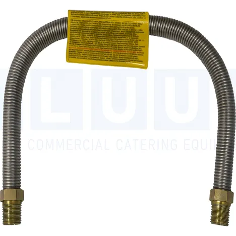 Connector Gas SS304 Corrugated 1/2" 3/4MxM x 18"