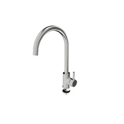3monkeez Stainless Steel Swivel Gooseneck Sink Mixer. Wels 5 Star 5.5l/Min. Includes Flexi Hoses 1/2" Fi Bsp.