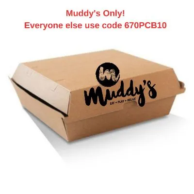 Custom Print Muddy's Corrugated Kraft Brown Dinner Box [150 Pack]