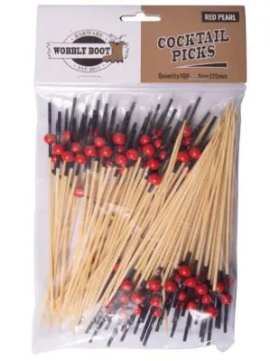 120mm Red Pearl Cocktail Picks [100 Pack]