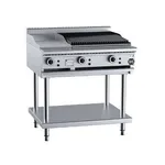 B&s Black Combination 300mm Grill Plate & 600mm Char Broiler On Leg Stand