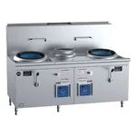B+s Black Double Hole Hi Pac Wok With Centre Pot And Prep Table