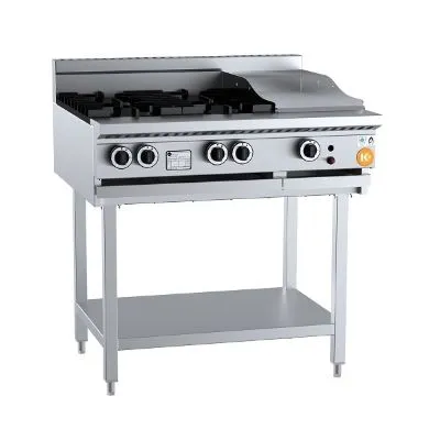 B&s K+ Combo Four Open Burners & 300mm Grill Plate On Stand 900x840x1030h Lpg