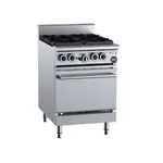 B&s Black 4 Burner Range, Static Oven Ov-Sb4, Lpg, 128mj