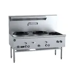 B+s Black Two Hole Deluxe Waterless Wok Table With Two Side Burners