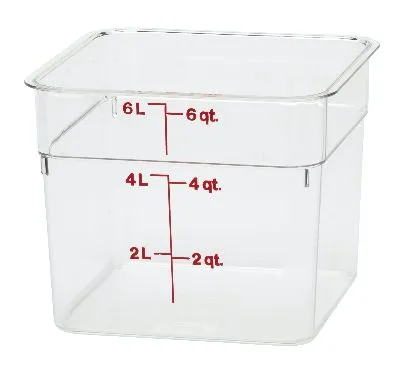 Cambro Camsquare Polycarb Storage Container, Clear, 7.6l