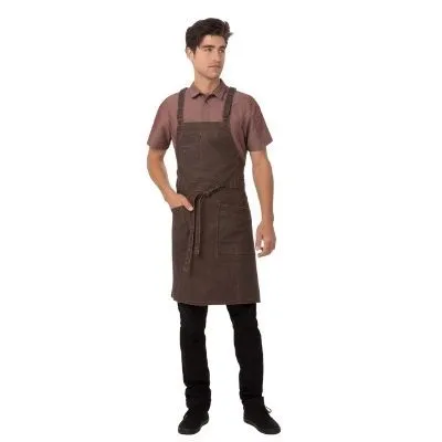 Denver Cross-Back Bib Apron - Chocolate Rust