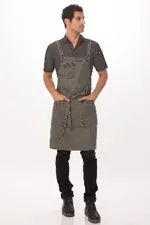Denver Cross-Back Bib Apron - Olive Wood