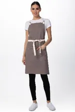 Byron Cross-Back Bib Apron - Grey