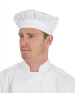 Bakers Beret (pastry) Hat - White - Rear Adjustable Hook & Loop Fasteners