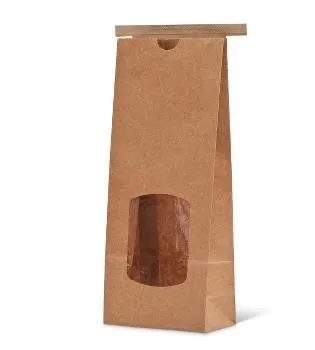 Brown Large Window Tin Tie Bag [pack 50 / Ctn 8 X 50]