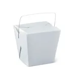 26oz White Food Pail With Wire Handle [25 Pack]