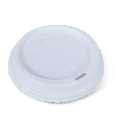 245-475ml / 8-16oz 90mm White Plastic Coffee Cup Lid [100 Pack]