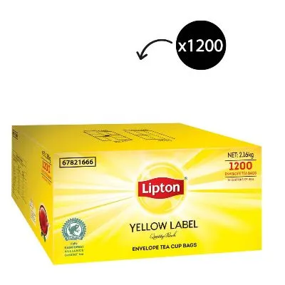 Lipton Yellow Label Quality Black Tea Bags Individually Wrapped [1200 Pack]