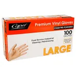Large Clear Powdered Vinyl Gloves [pack 100 / Ctn 10 X 100]