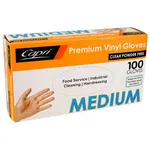 Medium Clear Powder Free Vinyl Gloves [pack 100 / Ctn 10 X 100]