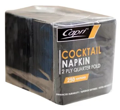 Black 2ply Qtr Fold Cocktail Napkin [pack 250]