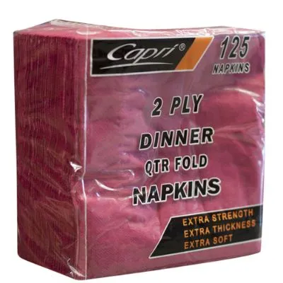 Burgundy / Maroon 2 Ply Qtr Fold Dinner Napkin  [pack 1000]