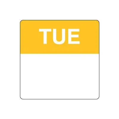 Fildes Removable  40mm Tuesday Yellow Food Labels [roll 500]