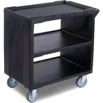 Carlisle Service Cart 3 Tier, One Piece Black Pe , Castors