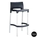 Gio Barstool Black Seat, Aluminium Base - [min Order 4]