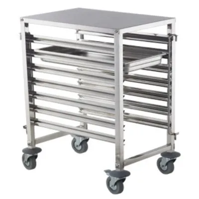 7 Tray Stainless Steel Gastro Trolley 385w 550d 920mmh