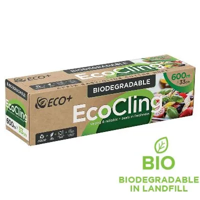 33cm X 600m Biodegradable Cling Wrap [roll / Ctn 6 X Rolls]