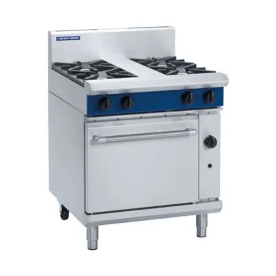 Blue Seal Evolution Series 750mm 4 Burner Gas Range Static Oven; Lpg/Propane