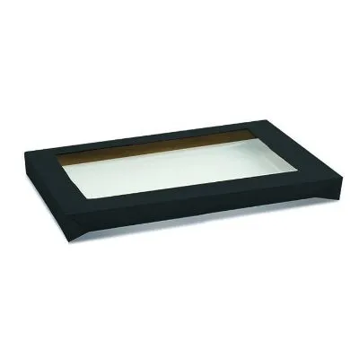 Black Catering Tray Lid Large With Window [pack 100]