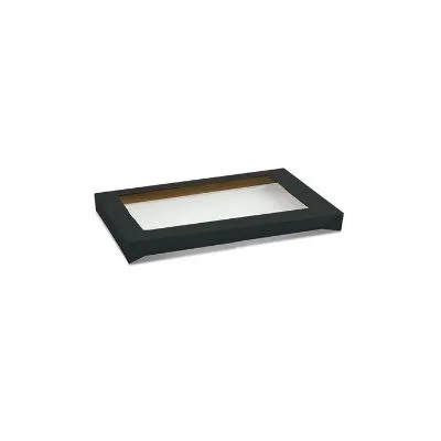 Black Catering Tray Lid Small With Window [pack 100]
