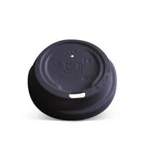 175-295ml / 6-10oz 80mm Black Plastic Coffee Cup Lid [1000 Pack]