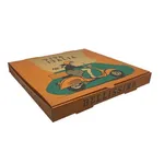 15" Brown Printed Pizza Box [50 Pack]
