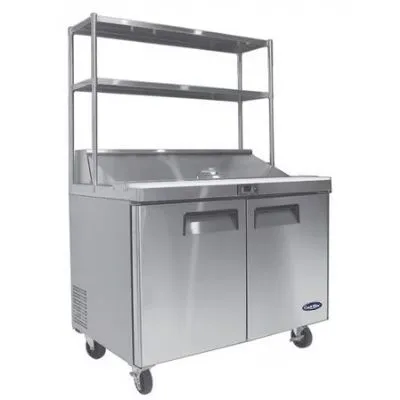 Atosa 2 Door Sandwich Prep Table Fridge With Over Shelf 1225 Mm Msf8302