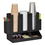 Coffee Cup Dispenser- 4 Compartment, Holds Cups & Lids