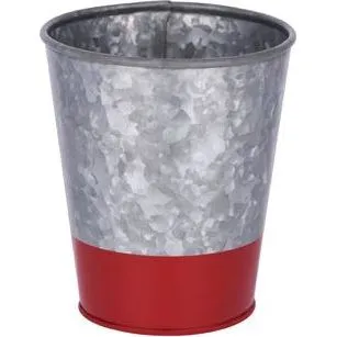 Coney Island Galvanised Pot with Red Base 95x105mm