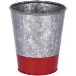 Coney Island Galvanised Pot with Red Base 95x105mm