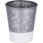 Coney Island Galvanised Pot with White Base 95x105mm