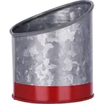Coney Island Slant Galvanised Pot with Red Base 105x115mm