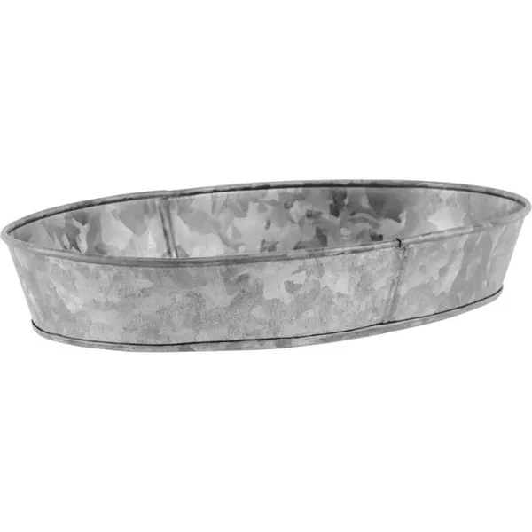 Coney Island Oval Galvanised Tray Plain 275x185x45mm