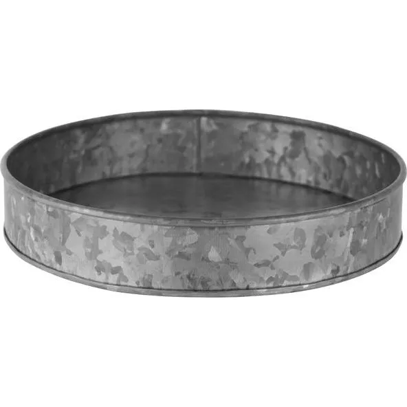 Coney Island Round Galvanised Tray Plain 240x45mm