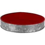 Coney Island Round Galvanised Tray with Red Internal 240x45mm