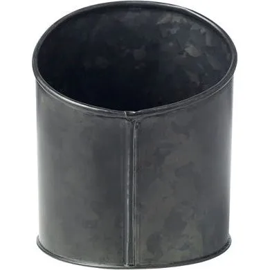 Coney Island Slant Black Galvanised Pot 120x140mm
