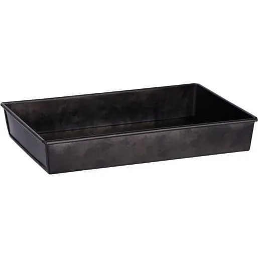 Coney Island Rectangular Flared Black Galvanised Tray 240x160x40mm