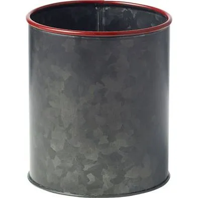 Coney Island Pot Black Galvanised with Red Rim 120x140mm