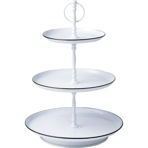 Coney Island Tea Stand 3-Tier White Galvanised 180/250/310x470mm