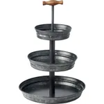 Coney Island Stand 3-Tier Fixed Black Galvanised 190/260/350x510mm