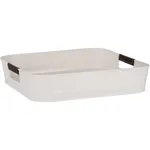 Coney Island Creme Square Tray with Leather Handle 365x365x75mm