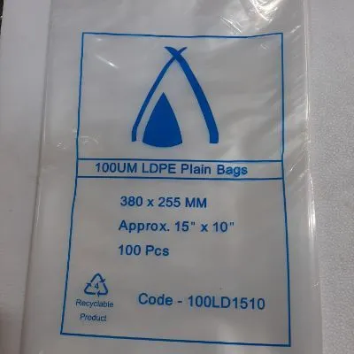 380 X 255mm / 100um Clear Ldpe Plastic Bag [pack 100 / Ctn 10 X 100]