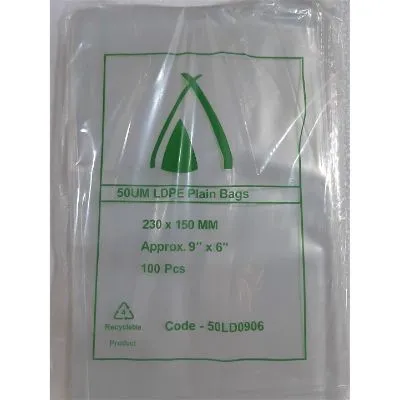230 X 150mm / 50um Clear Ldpe Plastic Bag [pack 100 / Ctn 10 X 100]